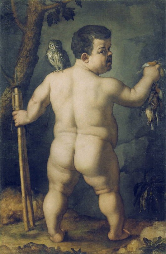 Portrait of the dwarf Morgante (from the back), vintage artwork by Agnolo Bronzino, A3 (16x12") Poster Print