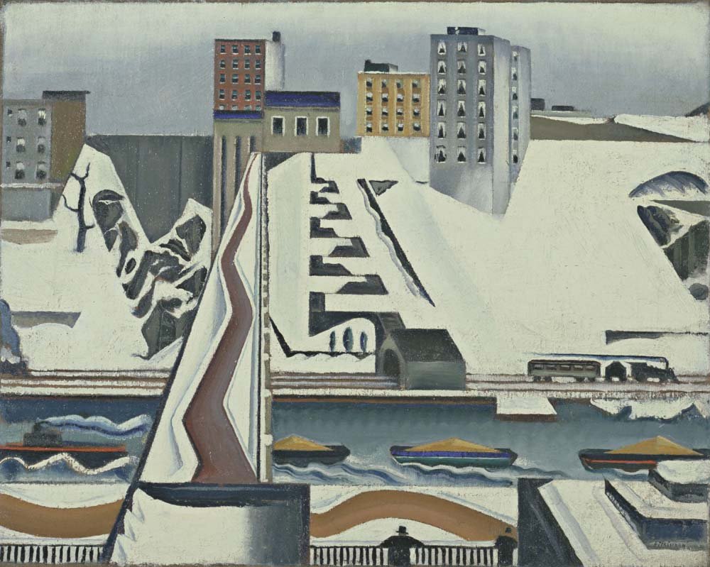 Preston Dickinson - Harlem River, vintage art, modern poster print