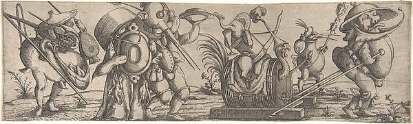 Procession of Monstrous Figures 1615-Wendel Dietterlin, the Yo, vintage art, A3 (16x12") Poster Print