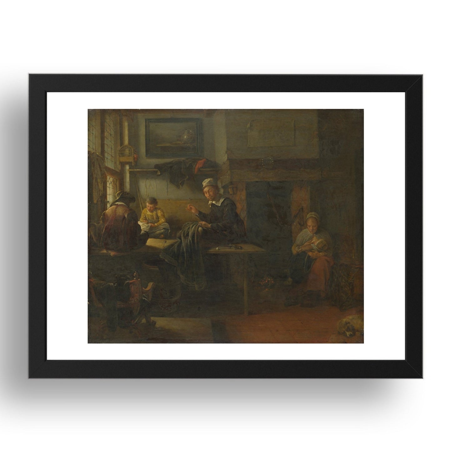 Quiringh van Brekelenkam: Interior of a Tailor's Shop, Poster in 17x13"(A3) Frame