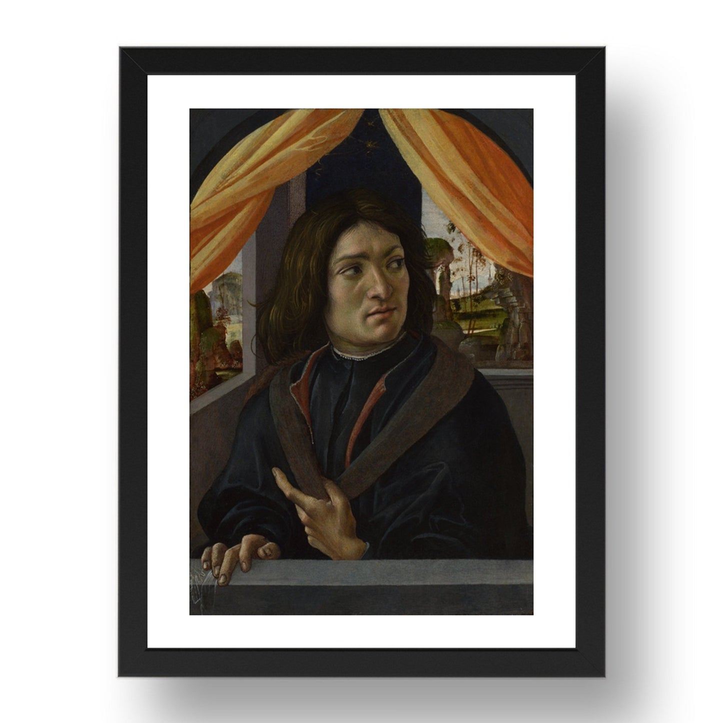 Raffaellino del Garbo: Portrait of a Man, Poster in 17x13"(A3) Frame
