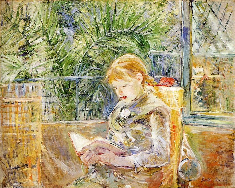 Reading - 1888 - Museum of Fine Arts - Saint Petersburg USA by Berthe Morisot, vintage art, modern poster print