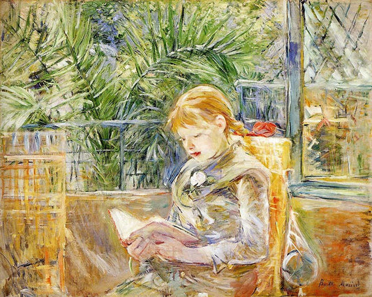 Reading - 1888 - Museum of Fine Arts - Saint Petersburg USA by Berthe Morisot, vintage art, modern poster print