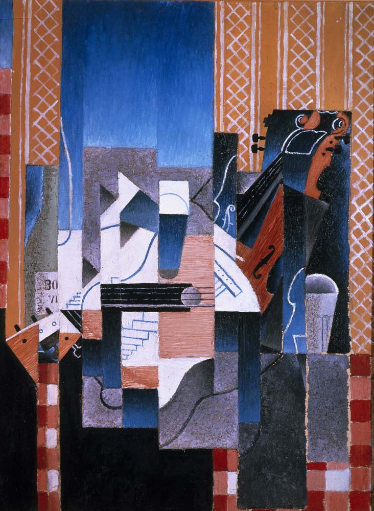 violin and guitar by Juan Gris, 1913, 12x8" (A4) Poster