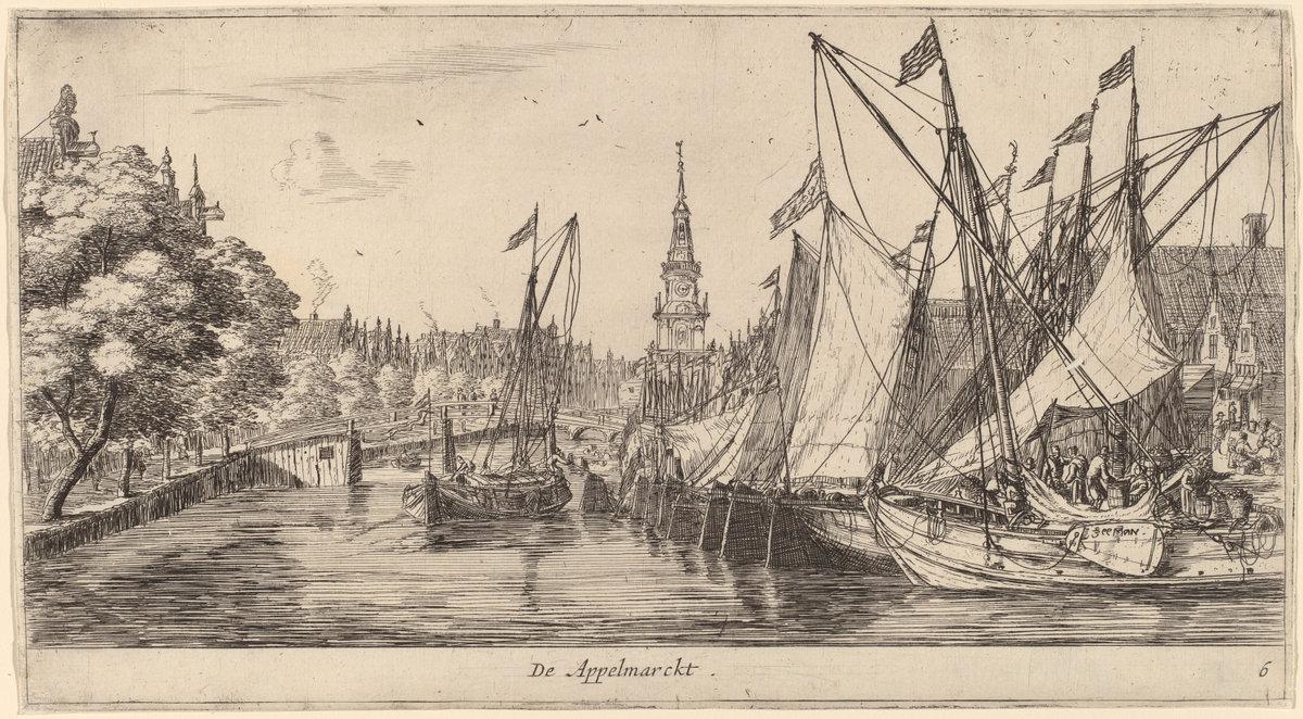 Reinier Nooms, called Zeeman:Appelmarkt (De Appelmarckt),16x12"(A3) Poster