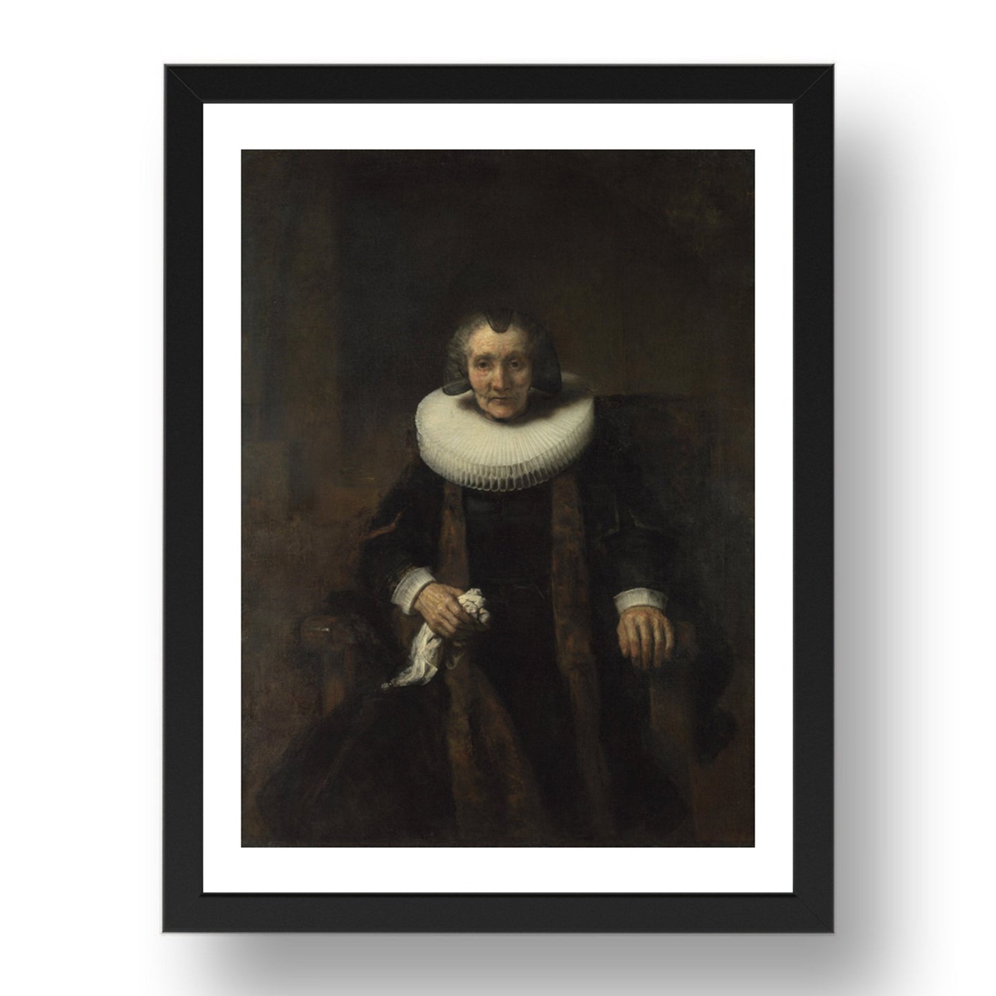 Rembrandt: Portrait of Margaretha de Geer, Wife of Jacob Trip, Poster in 17x13"(A3) Frame
