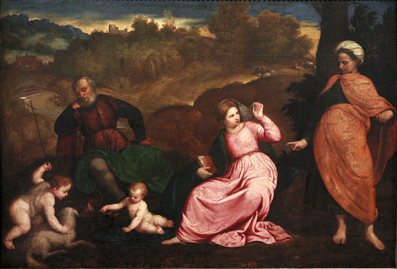 Rest during the Flight to Egypt, vintage artwork by Paris Bordone, A3 (16x12") Poster Print