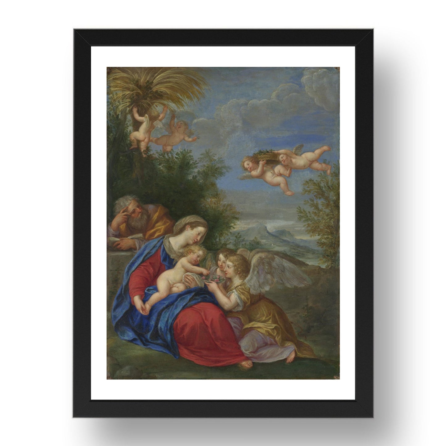 Rest on the Flight into Egypt: Francesco Albani, Poster in 17x13"(A3) Frame