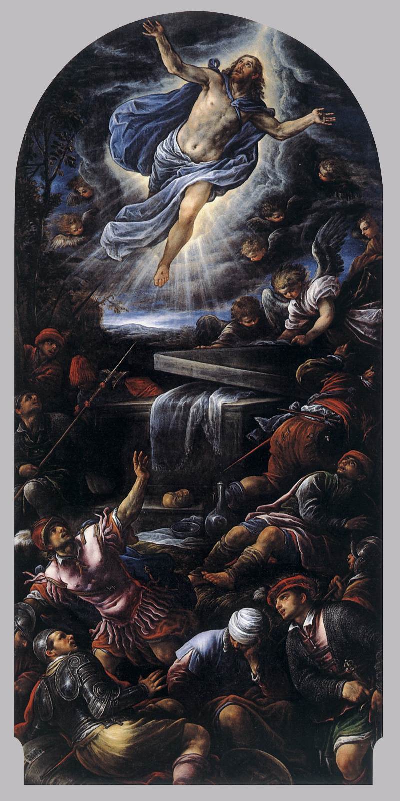 Resurrection of Christ, vintage artwork by Francesco Bassano the Younger, A3 (16x12") Poster Print