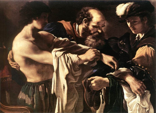 Return of the Prodigal Son by Guercino, vintage art, modern poster print