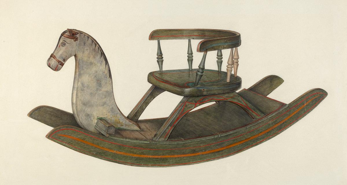 Rex F. Bush:Rocking Horse,16x12"(A3) Poster