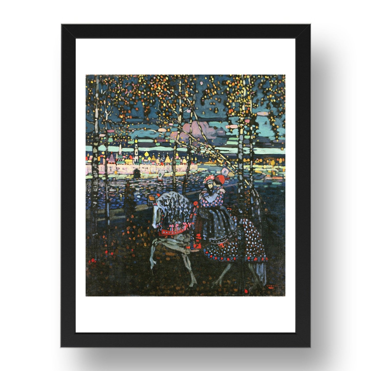 Riding Couple 1907 by Wassily Kandinsky, 17x13" Frame