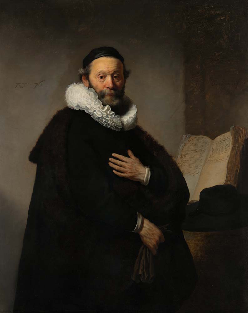portrait of johannes wtenbogaert by R.H.v.Rijn, 12x8" (A4) Poster