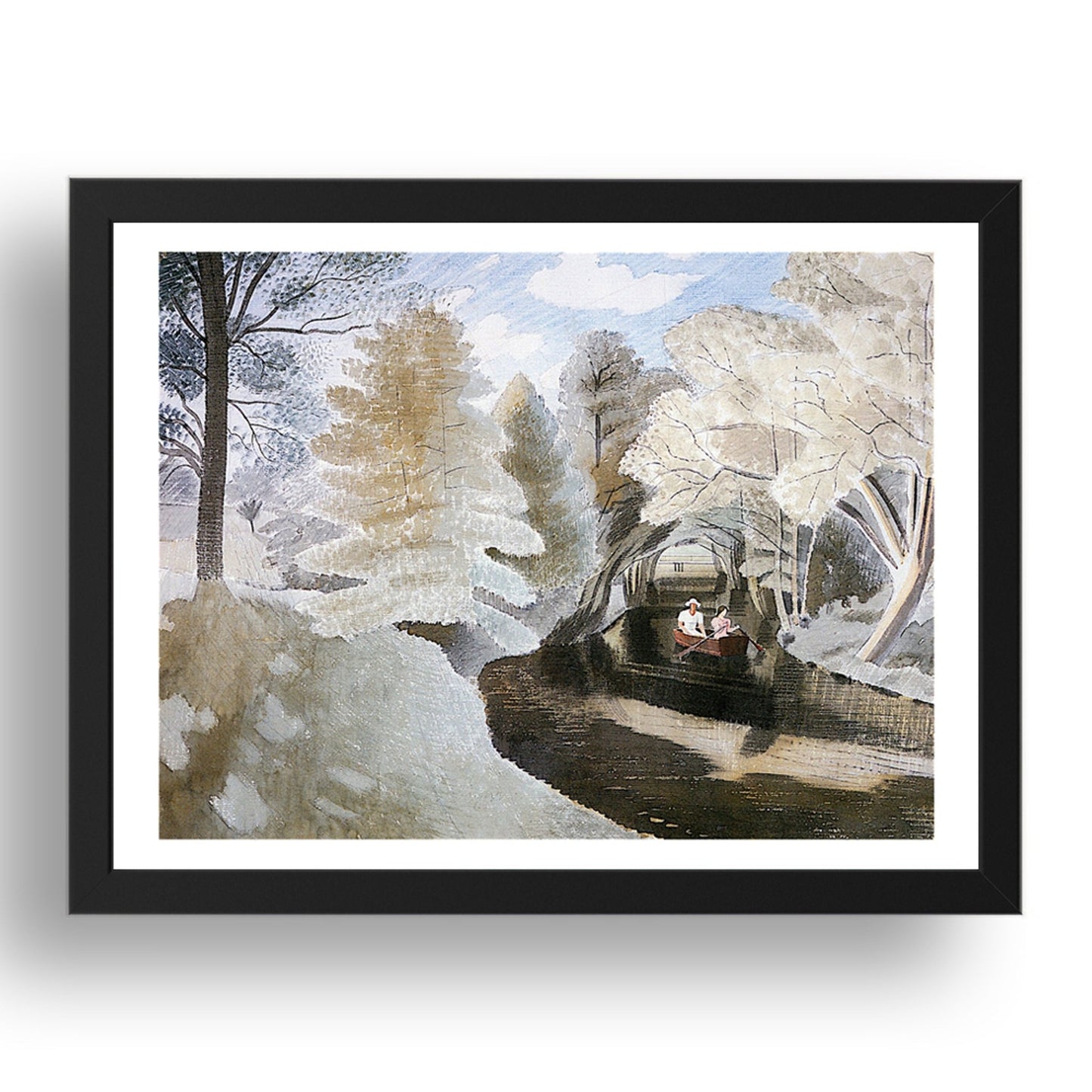 River Pant, Salford (unfinished) 1941 by Eric Ravilious, 17x13" Frame