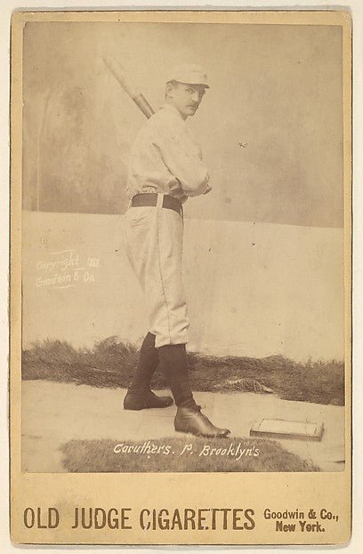:Robert Lee Caruthers Pitcher Brooklyn from the series Old Judge Cigarettes 1888, vintage artwork, 16x12"(A3) Poster Print