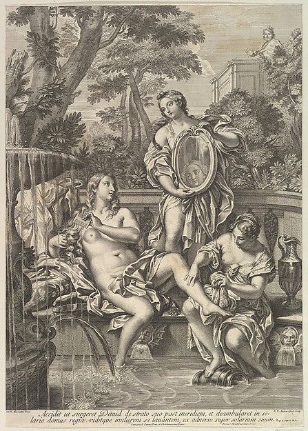 Robert van Audenaerde ,After Carlo Maratti:David and Bathsheba 1680–1743, vintage artwork, 16x12"(A3) Poster Print