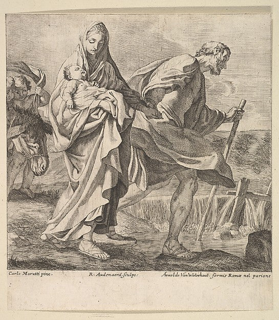 Robert van Audenaerde ,After Carlo Maratti:Flight into Egypt , vintage artwork, 16x12"(A3) Poster Print