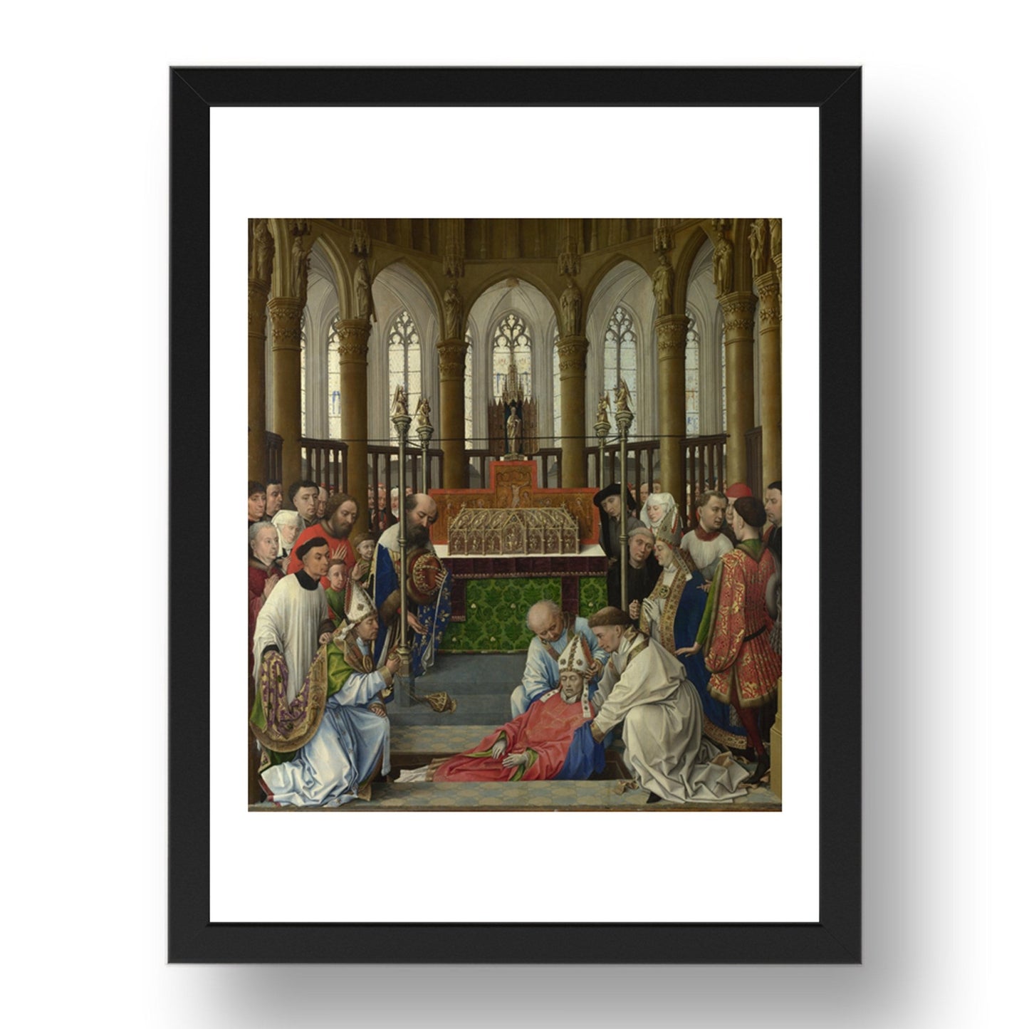 Rogier van der Weyden and workshop: The Exhumation of Saint Hubert, Poster in 17x13"(A3) Frame