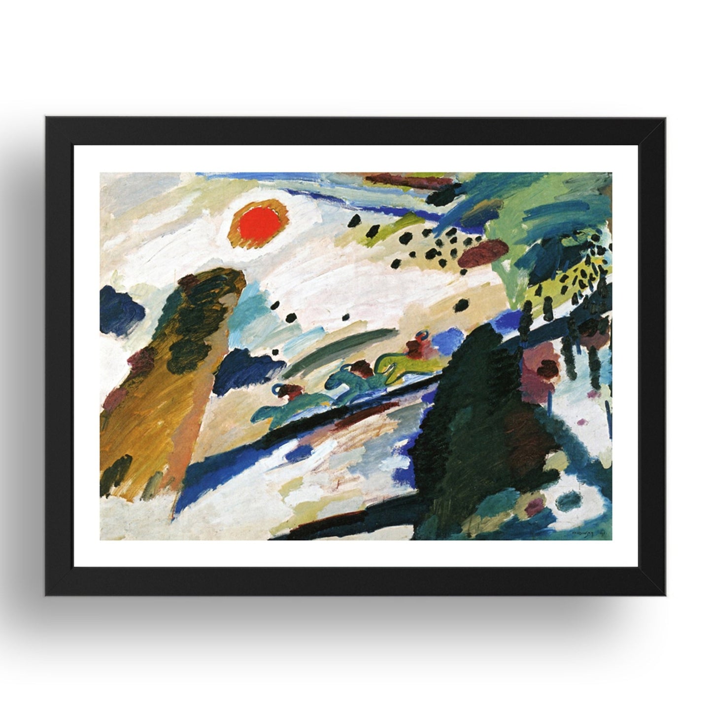Romantic Landscape 1911 by Wassily Kandinsky, 17x13" Frame