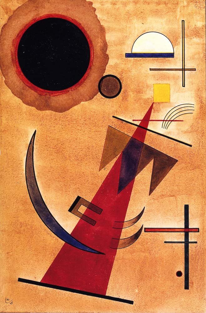 Rot in Spitzform - Wassily Kandinsky -1925 by Wassily Kandinsky, 23x16"( A2 size ) Poster Print