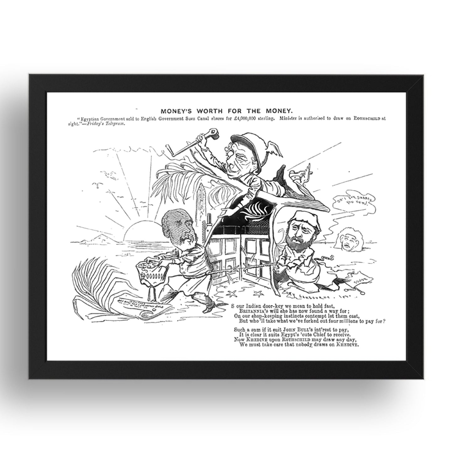 rothschilddec1875x18x14, vintage historic poster in 17x13"(A3) Frame