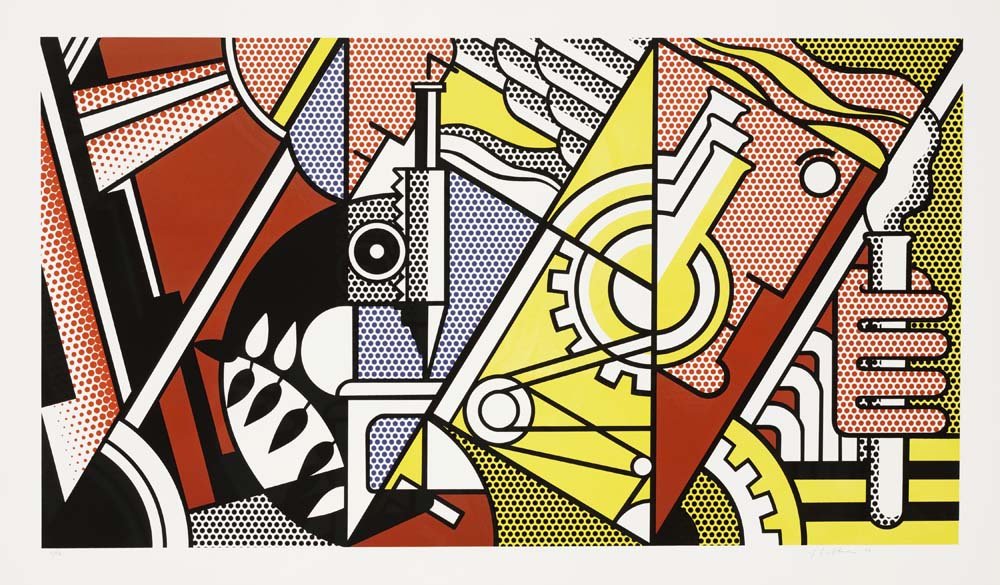 Roy Lichtenstein - Peace Through Chemistry I , vintage art, A3 (16x12")  Poster Print