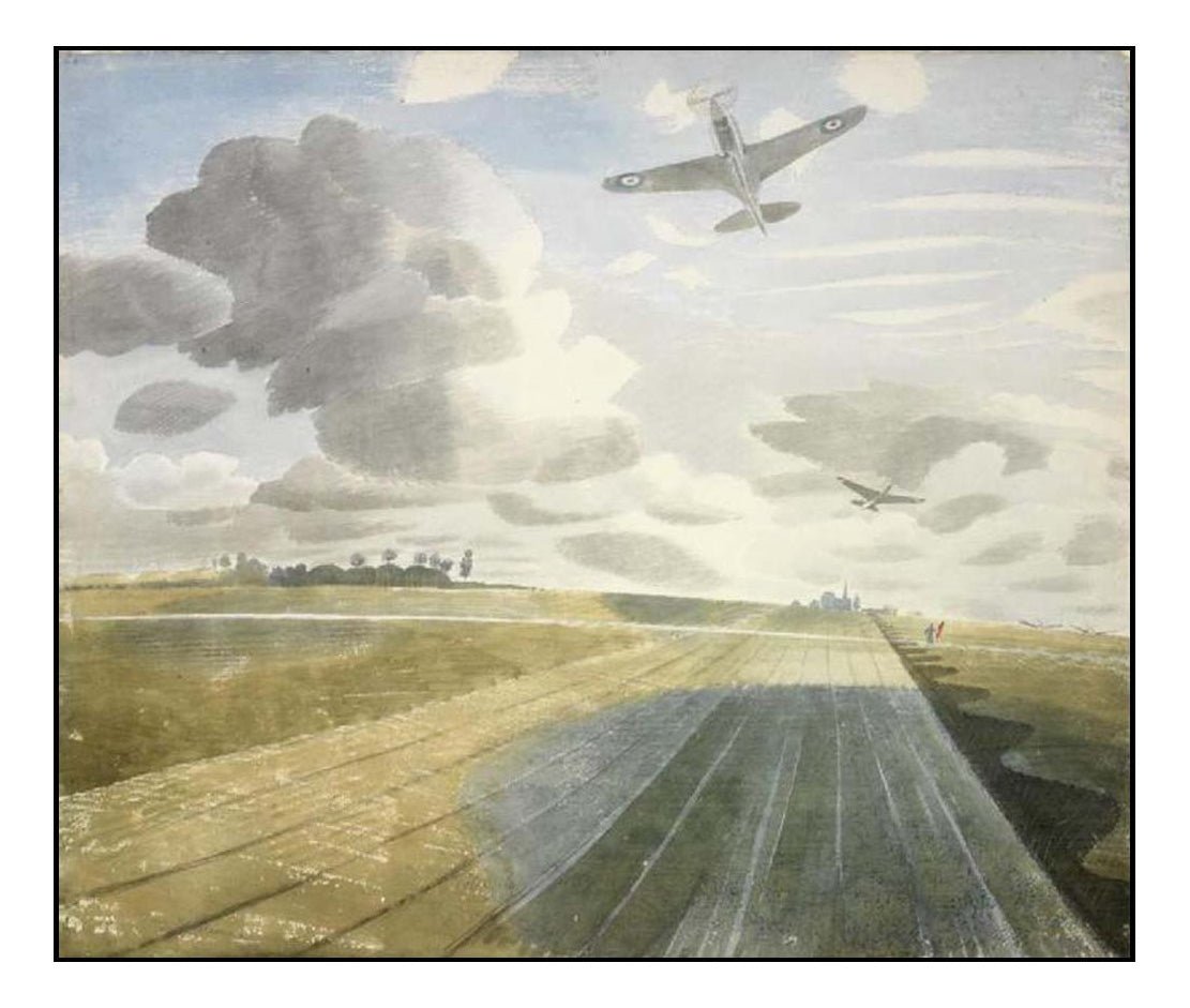 Runway Perspective 1942 - by WW2 War Artist Captain Eric Ravilious