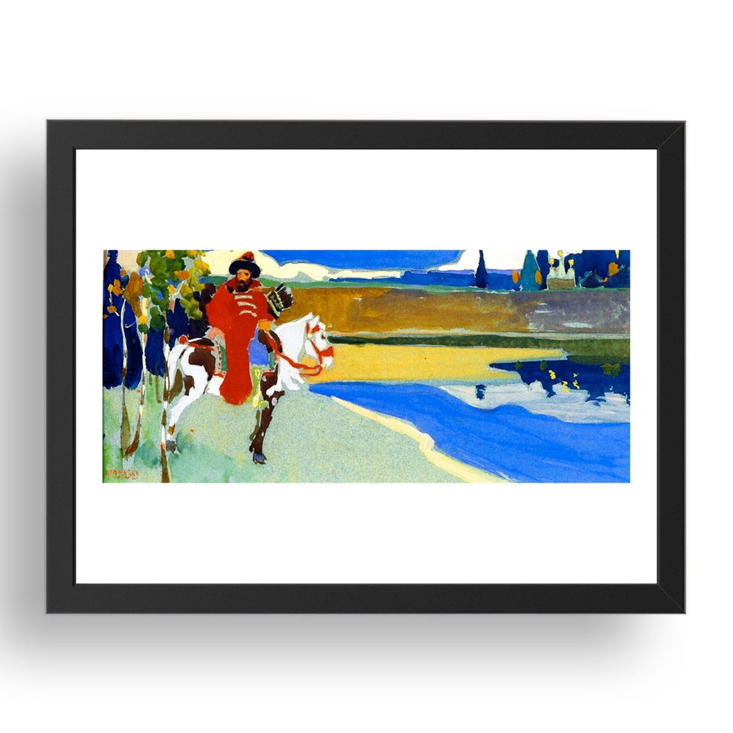 Russian Knight 1901 1902 by Wassily Kandinsky, 17x13" Frame