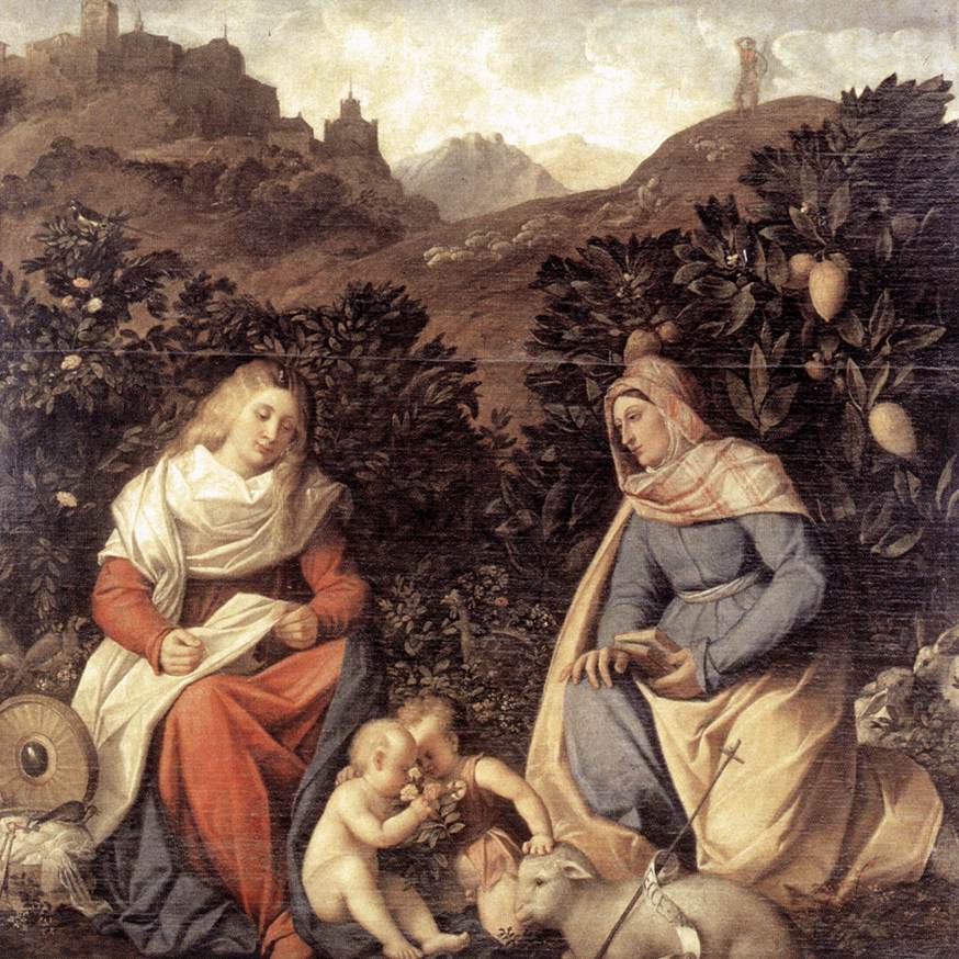 Sacred Conversation, vintage artwork by Giovanni Cariani, A3 (16x12") Poster Print