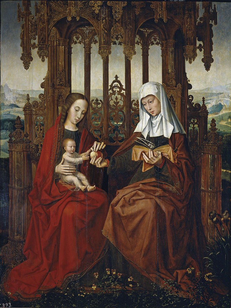 Saint Ann, the Christ Child and the Virgin, vintage artwork by Ambrosius Benson, A3 (16x12") Poster Print