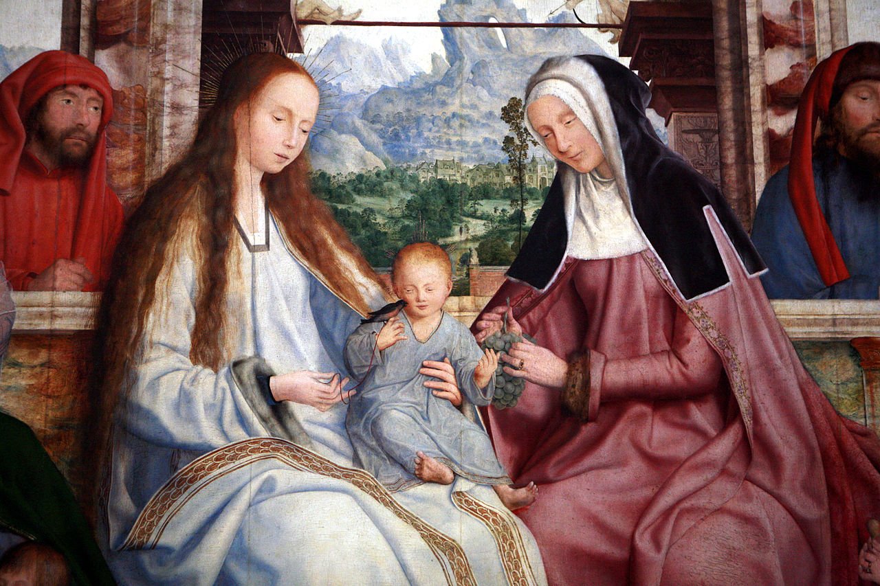 Saint Anne Altarpiece à Louvain (centre panel detail), vintage artwork by Quentin Massys, A3 (16x12") Poster Print