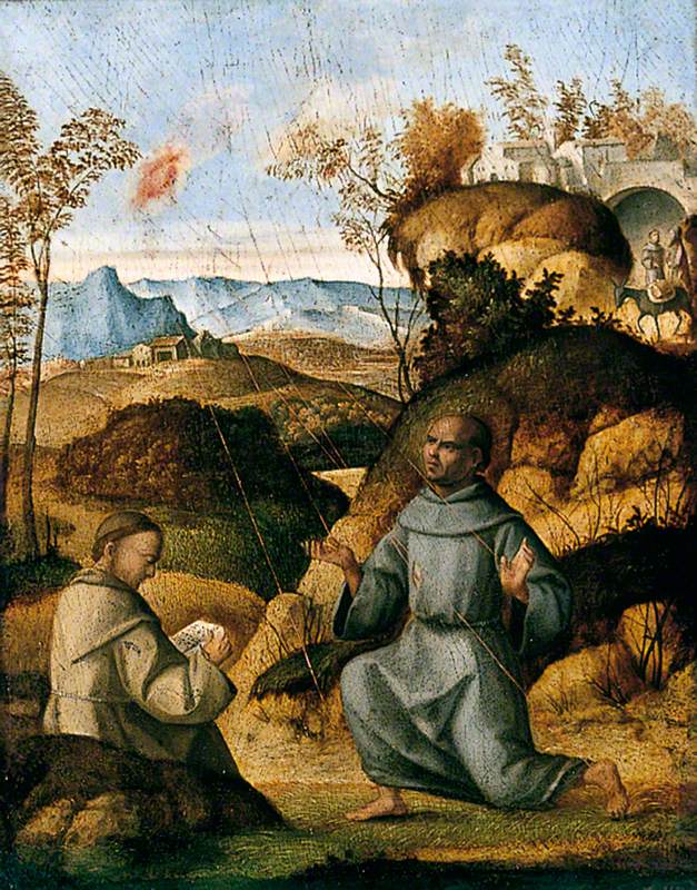 Saint Francis Receiving the Stigamata, vintage artwork by Cima da Conegliano, A3 (16x12") Poster Print