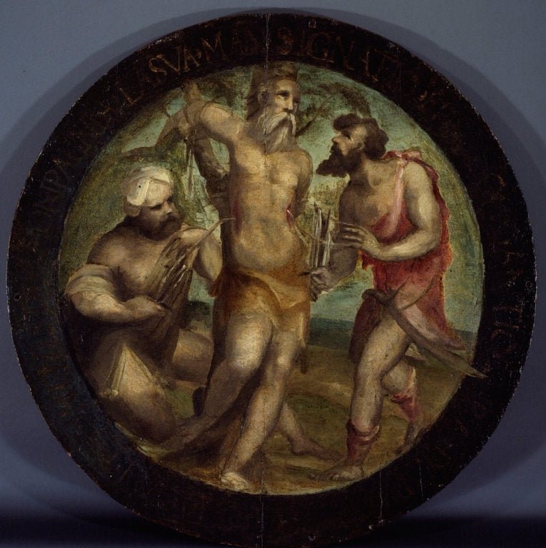 Saint Ignatius of Antioch Disemboweled by Trajan's Torturers, vintage artwork by Domenico Beccafumi, A3 (16x12") Poster Print