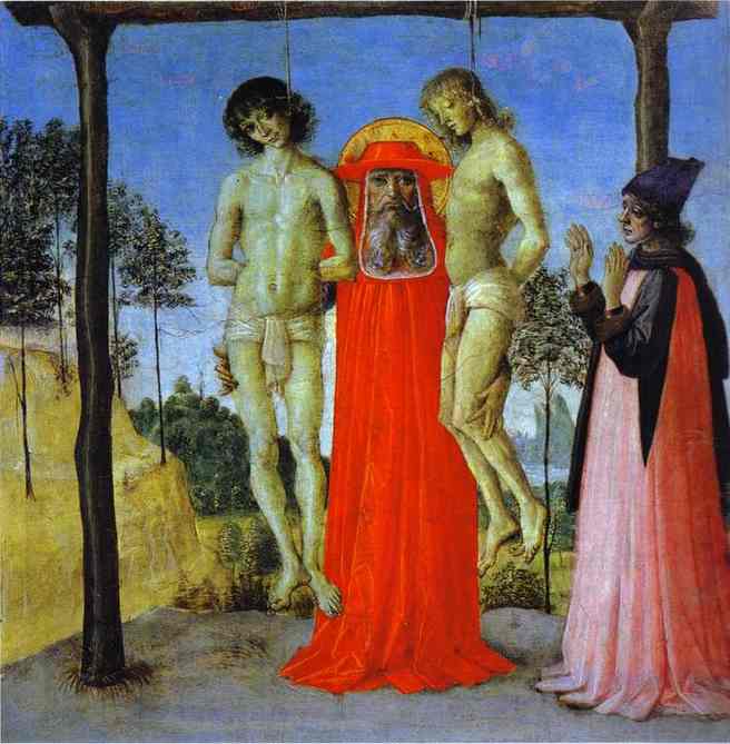 Saint Jerome Supporting Two Young Men on the Gallows, vintage artwork by Perugino, A3 (16x12") Poster Print