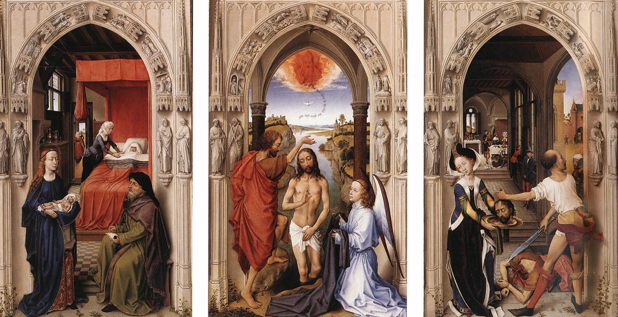Saint John Altarpiece (Reredos), vintage artwork by Rogier van der Weyden, A3 (16x12") Poster Print