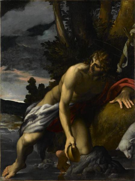 Saint John the Baptist at the Spring, vintage artwork by Lodovico Carracci, A3 (16x12") Poster Print