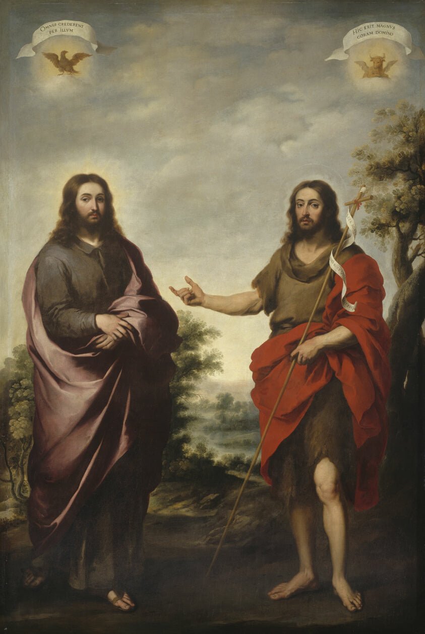Saint John the Baptist Pointing to Christ by Bartolome Esteban Murillo, 23x16"( A2 size) Poster Print