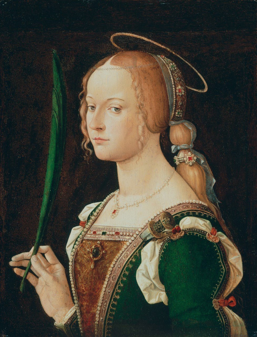Saint Justina of Padua, vintage artwork by Bartolomeo Montagna, A3 (16x12") Poster Print