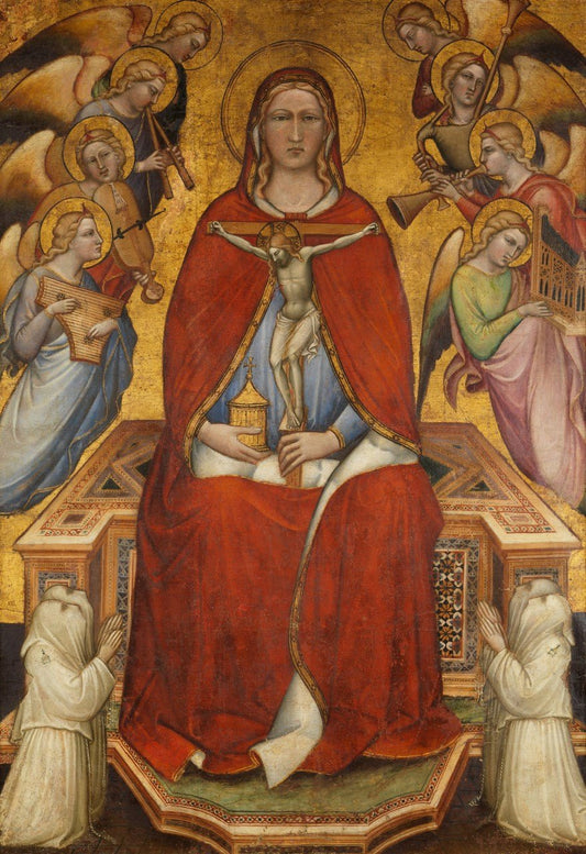 Saint Mary Magdalen Holding a Crucifix, vintage artwork by Spinello Aretino, 12x8" (A4) Poster
