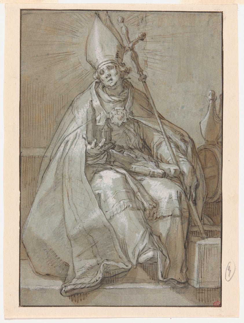 Saint Willibrord by Abraham Bloemaert,23x16"( A2 size ) Poster Print