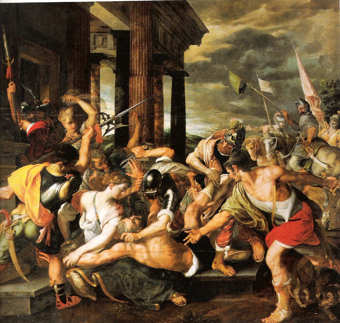 Samson and Delila, vintage artwork by Joos van Winghe, A3 (16x12") Poster Print