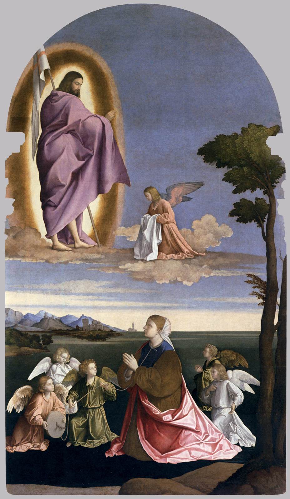 Santa Cristina Altarpiece, vintage artwork by Vincenzo Catena, A3 (16x12") Poster Print