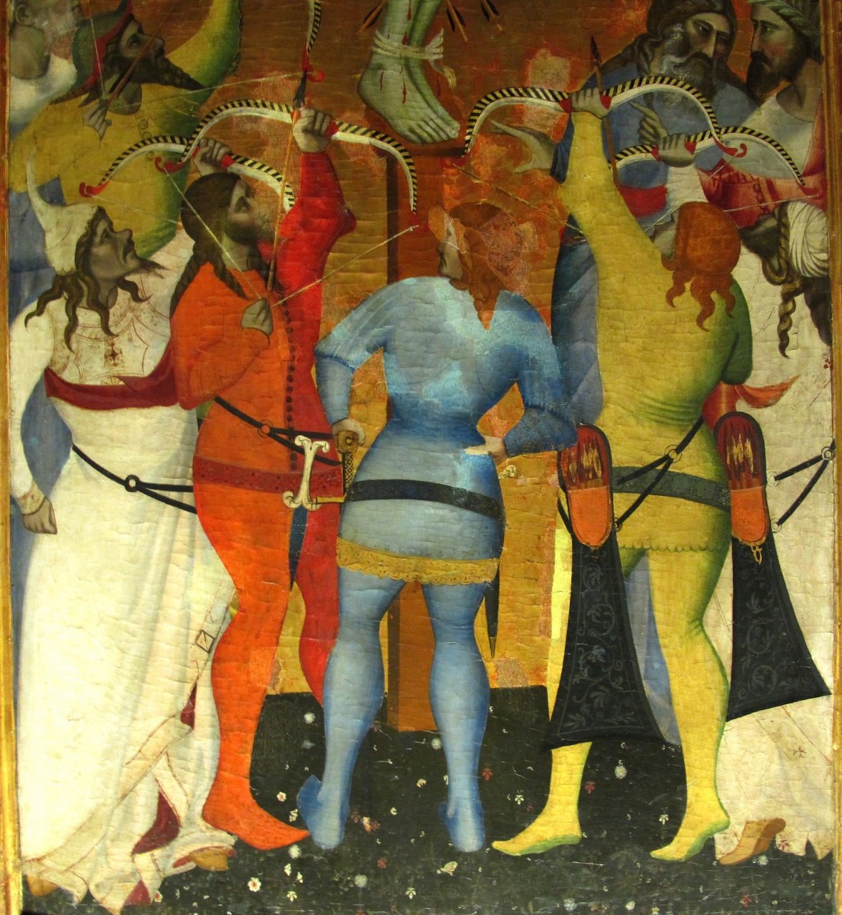 Scene from the Life of Saint Sebastian (from triptych), vintage artwork by Giovanni del Biondo, A3 (16x12") Poster Print