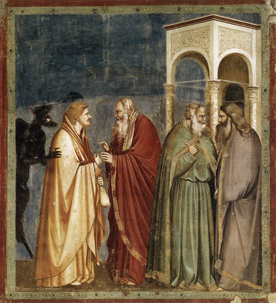 Scenes from the Life of Christ: 12. Judas' Betrayal, vintage artwork by Giotto, A3 (16x12") Poster Print