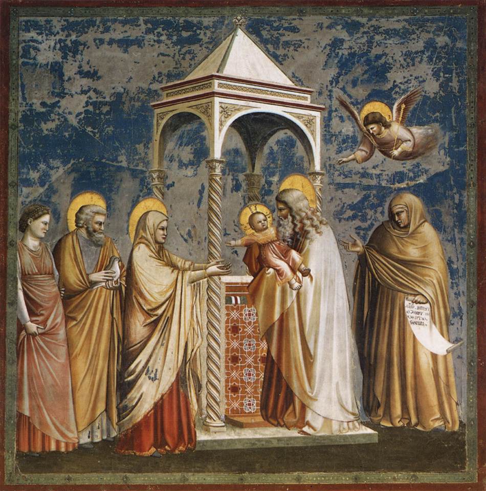 Scenes from the Life of Christ: 3. Presentation of Christ at the Temple, vintage artwork by Giotto, A3 (16x12") Poster Print