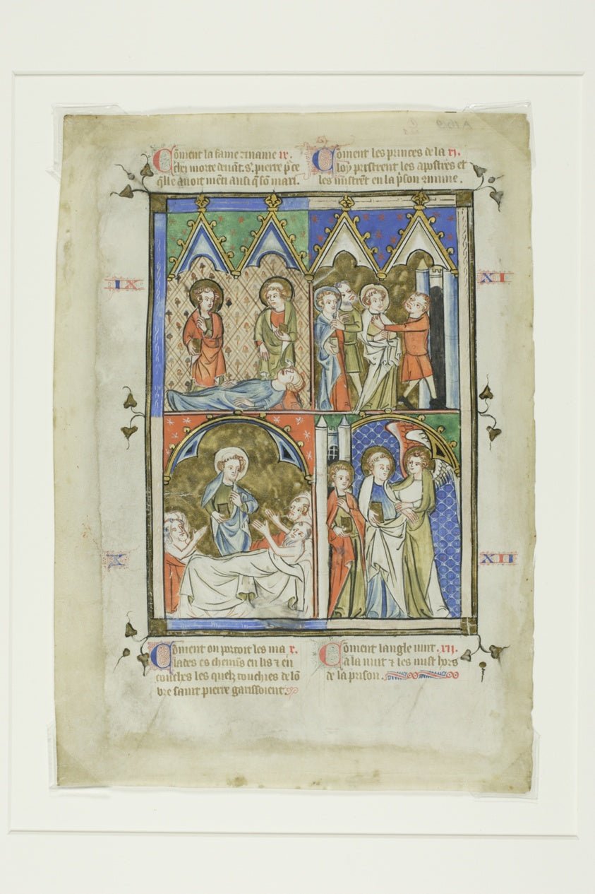 Scenes from the Miracles of St. Peter, from a Bible Historiale or Pictorial New Testament by French (Northeastern France, possibly Metz),23x16"( A2 size ) Poster Print