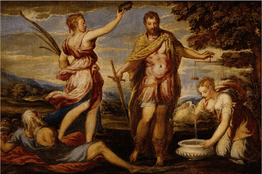 Scipio Africanus, vintage artwork by Andrea Schiavone, A3 (16x12") Poster Print