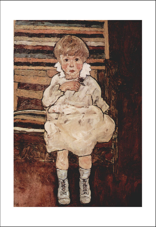 seated-child-1918 by Egon Schiele, 12x8" (A4) Poster Print