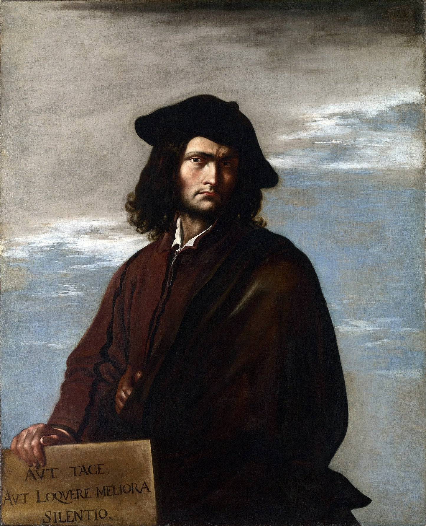 Self Portrait as a Philosopher by Salvator Rosa, vintage art, modern poster print
