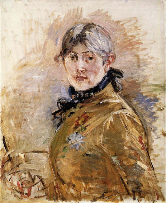 Self Portrait by Berthe Morisot, vintage art, modern poster print